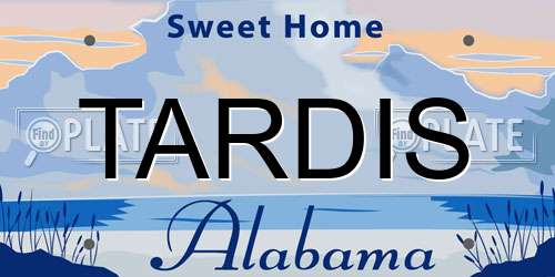 TARDIS Alabama License Plate