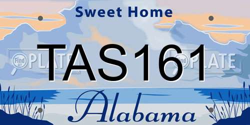 TAS161 Alabama License Plate