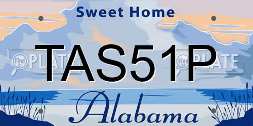 TAS51P Alabama License Plate