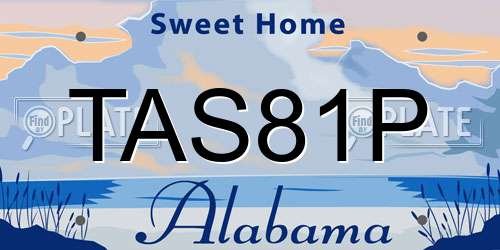TAS81P Alabama License Plate