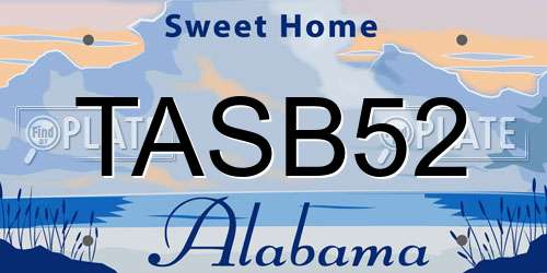 TASB52 Alabama License Plate