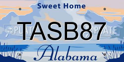 TASB87 Alabama License Plate