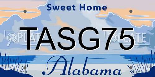 TASG75 Alabama License Plate