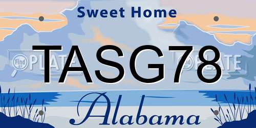 TASG78 Alabama License Plate