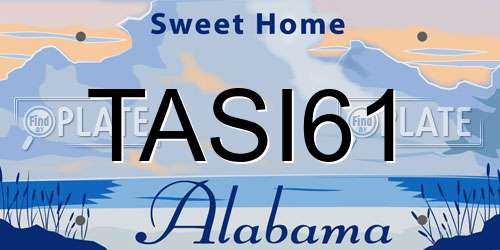 TASI61 Alabama License Plate