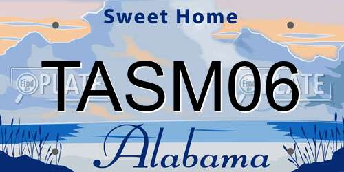 TASM06 Alabama License Plate