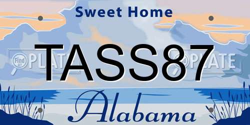 TASS87 Alabama License Plate