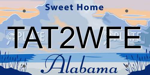 TAT2WFE Alabama License Plate