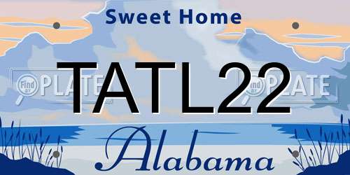 TATL22 Alabama License Plate