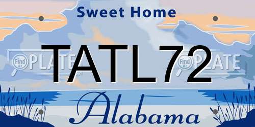 TATL72 Alabama License Plate