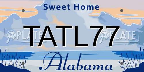 TATL77 Alabama License Plate