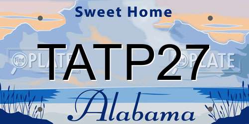TATP27 Alabama License Plate