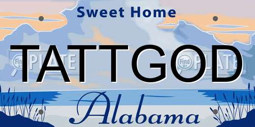 TATTGOD Alabama License Plate