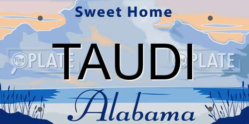 TAUDI Alabama License Plate