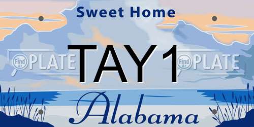 TAY1 Alabama License Plate