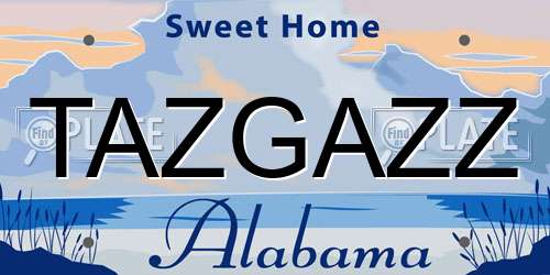 TAZGAZZ Alabama License Plate