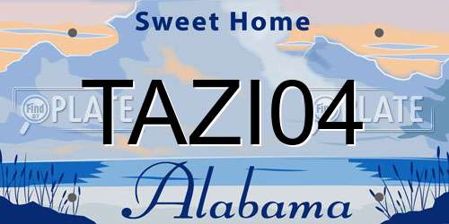 TAZI04 Alabama License Plate