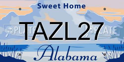 TAZL27 Alabama License Plate