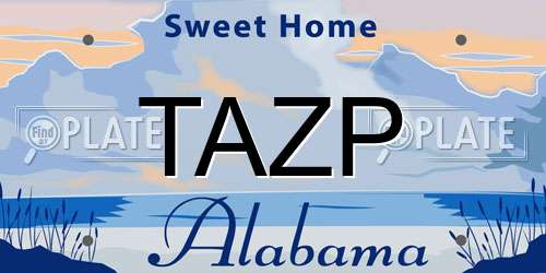 TAZP Alabama License Plate