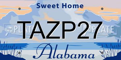 TAZP27 Alabama License Plate