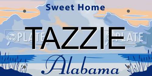 TAZZIE Alabama License Plate