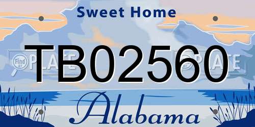 TB02560 Alabama License Plate