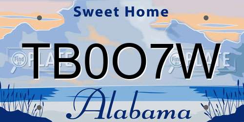 TB0O7W Alabama License Plate