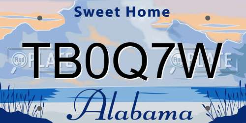 TB0Q7W Alabama License Plate