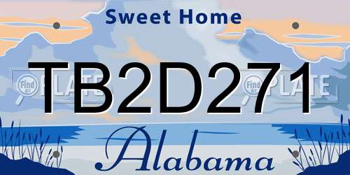 TB2D271 Alabama License Plate