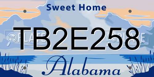 TB2E258 Alabama License Plate