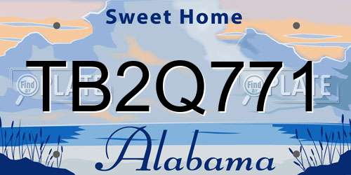 TB2Q771 Alabama License Plate