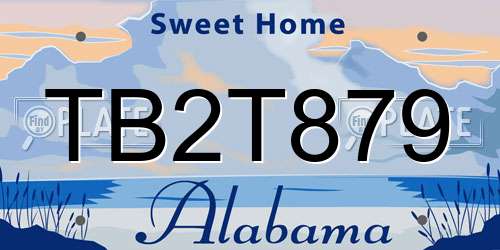 TB2T879 Alabama License Plate