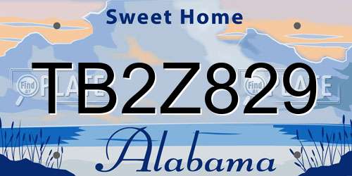 TB2Z829 Alabama License Plate