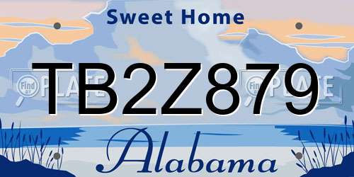 TB2Z879 Alabama License Plate