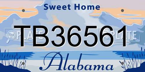 TB36561 Alabama License Plate