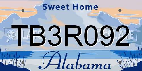 TB3R092 Alabama License Plate