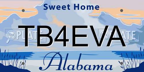 TB4EVA Alabama License Plate