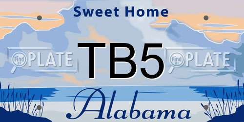 TB5 Alabama License Plate