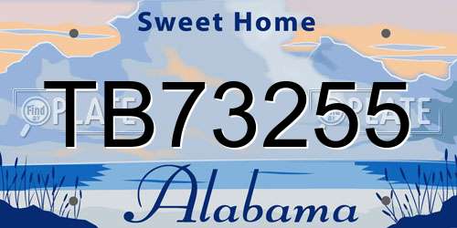 TB73255 Alabama License Plate