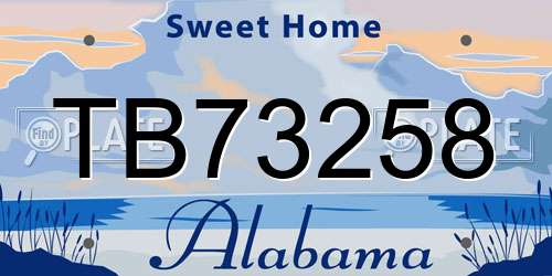 TB73258 Alabama License Plate
