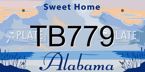 TB779 Alabama License Plate