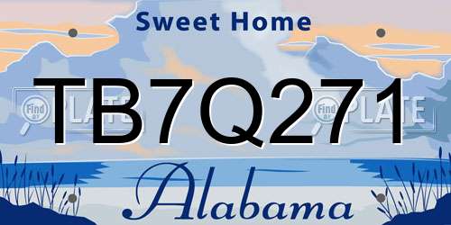 TB7Q271 Alabama License Plate