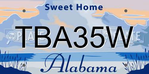 TBA35W Alabama License Plate