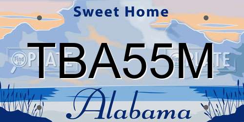 TBA55M Alabama License Plate