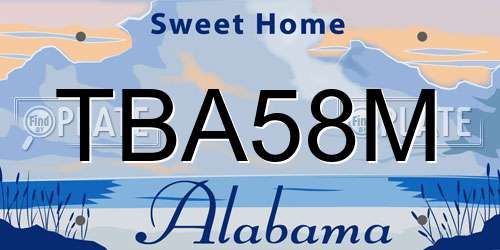 TBA58M Alabama License Plate