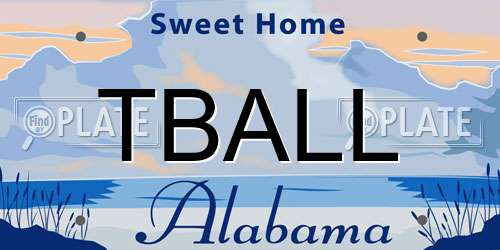 TBALL Alabama License Plate