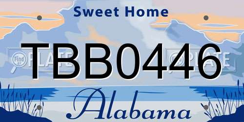 TBB0446 Alabama License Plate