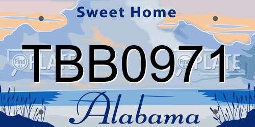 TBB0971 Alabama License Plate