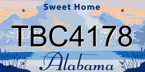 TBC4178 Alabama License Plate