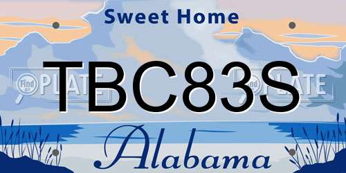 TBC83S Alabama License Plate